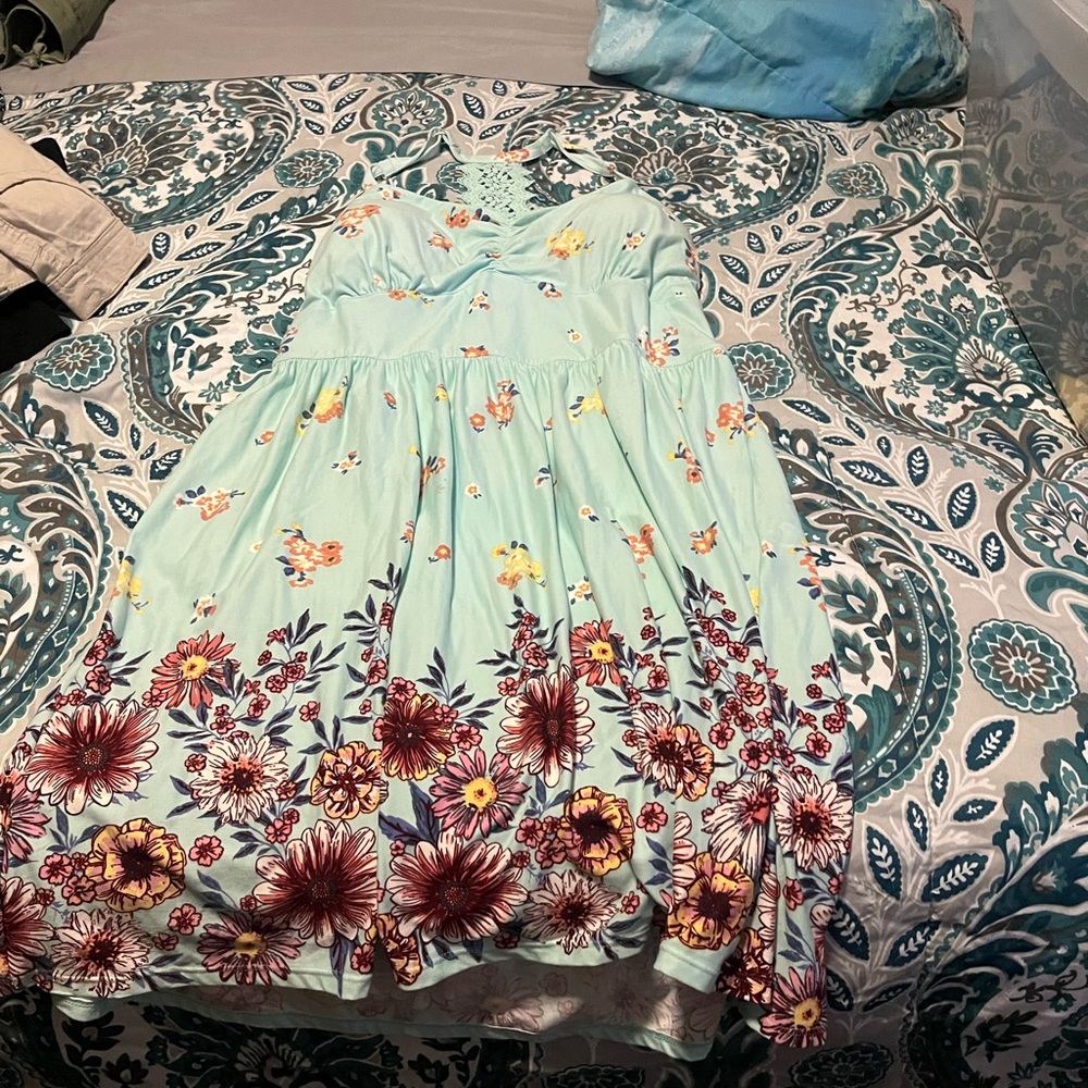 No Boundaries Mint Green Floral Dress